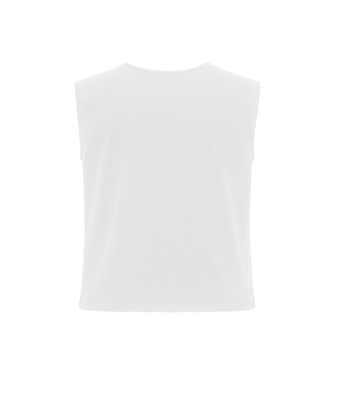 Emblem Cutoff Tee In White