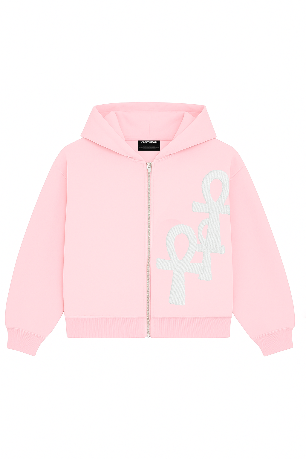 Ankh Flow Zip Up In Pink Blossom