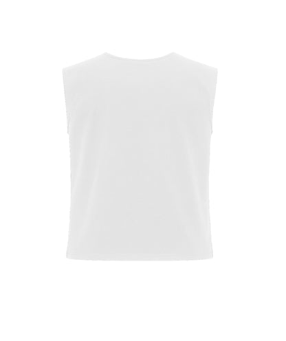 Emblem Cutoff Tee In White