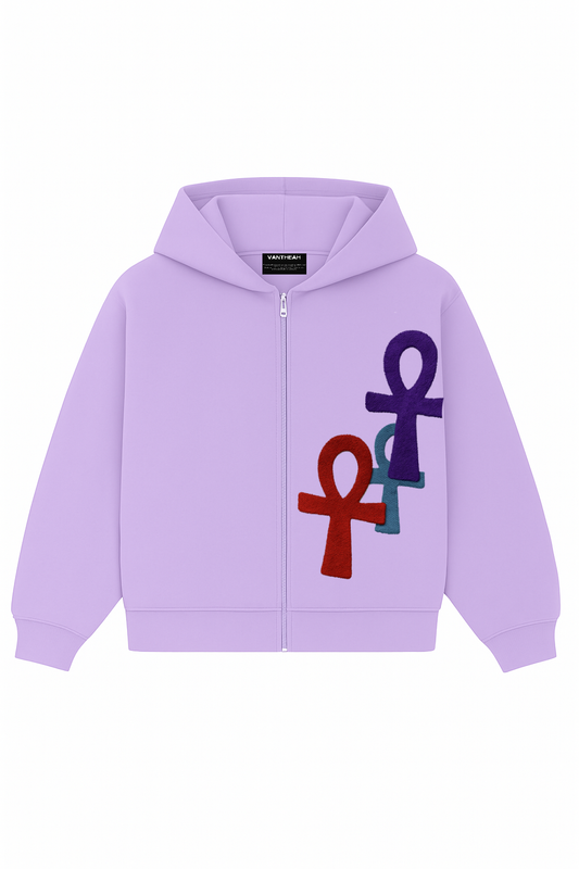 Ankh Flow Zip Up In Lilac